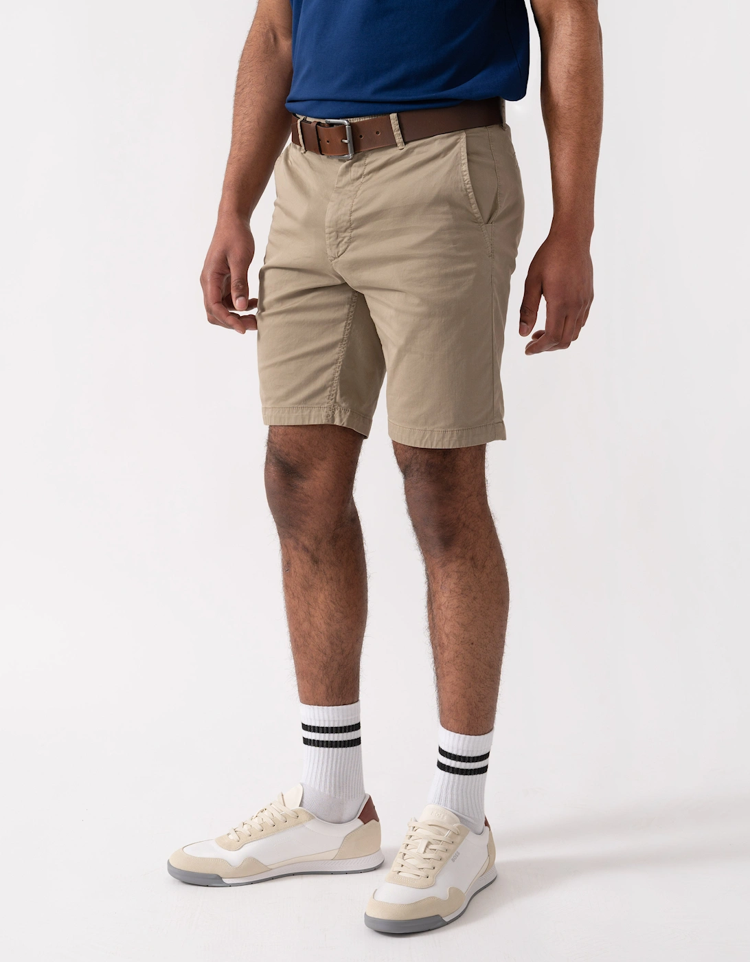 BOSS Orange Mens Slim Fit Chino Shorts in Stretch Cotton Twill - Light/Pastel Brown 239