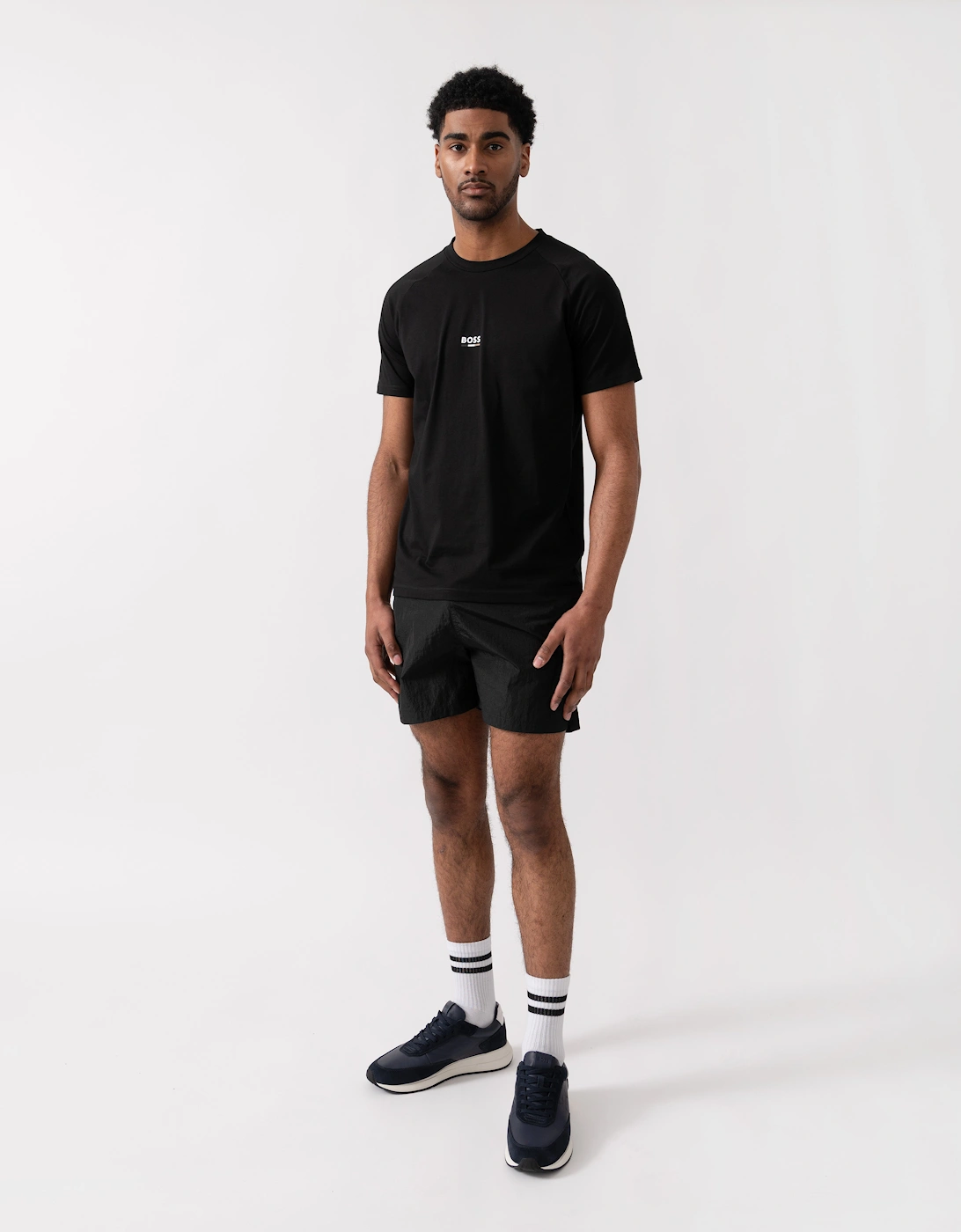 BOSS Orange Mens Slim Fit Beach T-Shirt - Black 005