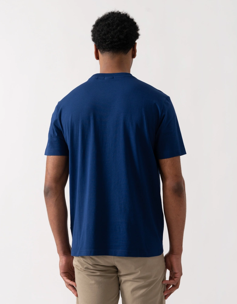 BOSS Green Tee Mens Stretch Cotton T-Shirt with Contrast Logo - Medium Blue 421