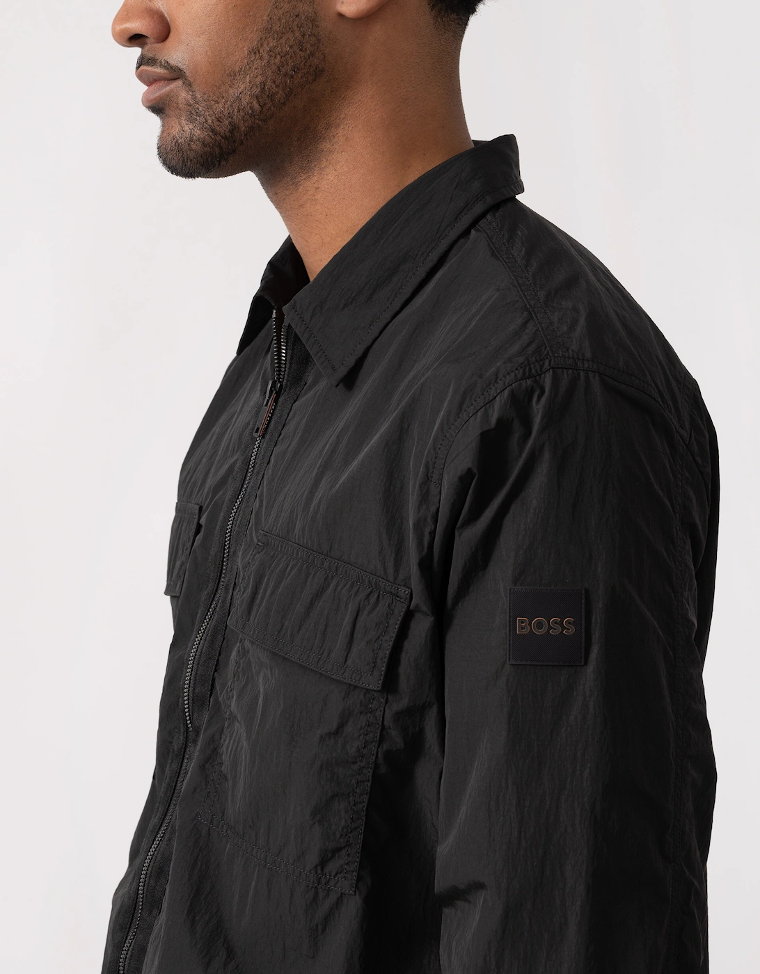 BOSS Orange Lotape Mens Long Sleeve Shirt - Black 001