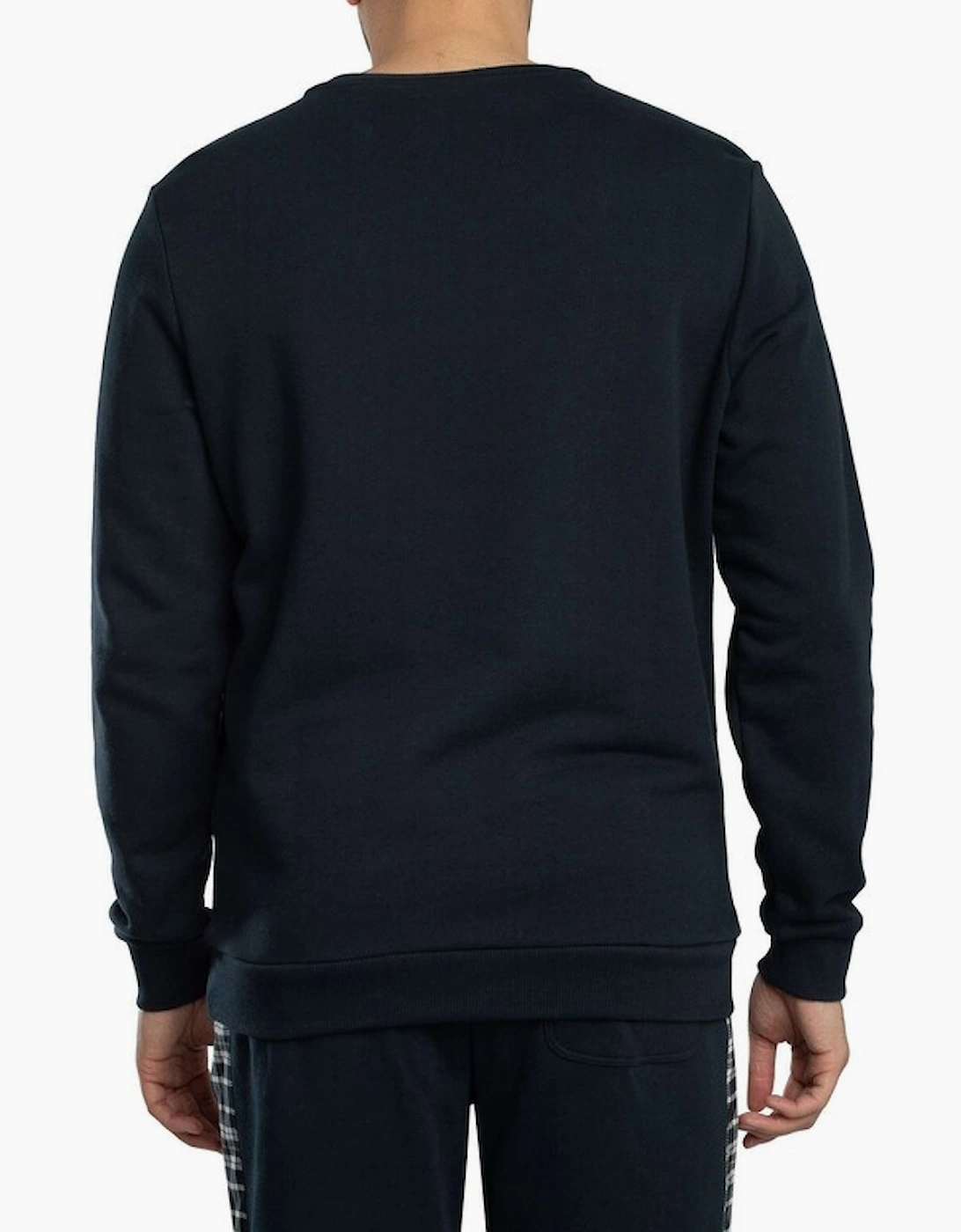 Lyle & Scott Check Panelled Crewneck Sweatshirt - Dark Navy