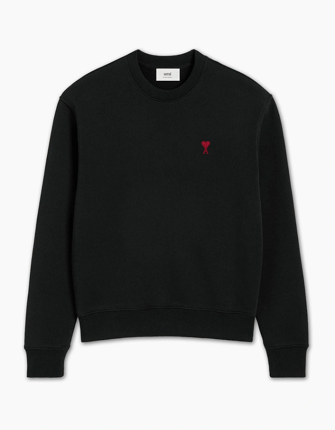 Men's Black Ami Paris 'Ami De Coeur' Red Logo Sweatshirt