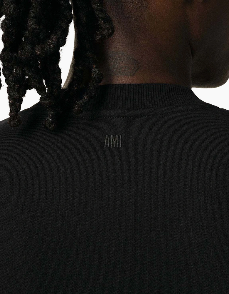 Men's Black Ami Paris 'Ami De Coeur' Red Logo Sweatshirt