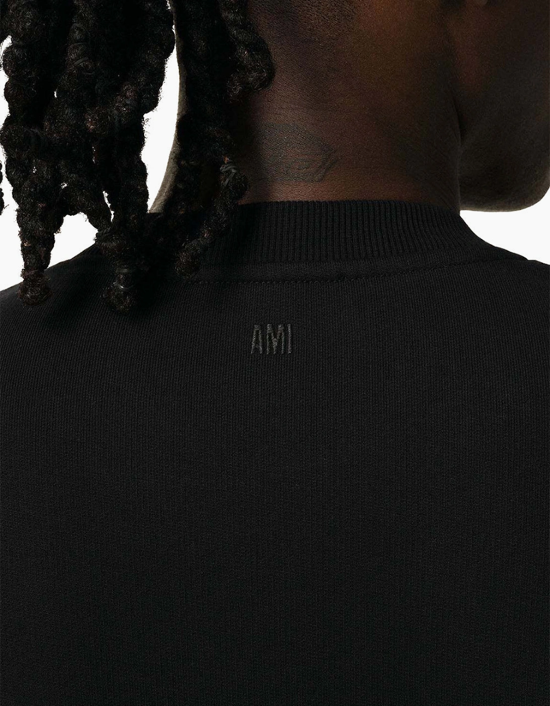Men's Black Ami Paris 'Ami De Coeur' Red Logo Sweatshirt