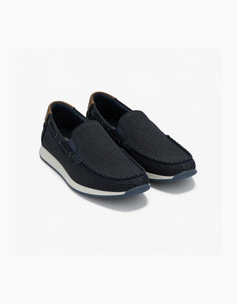 Rieker 11957 Mens Loafer Shoes Blue