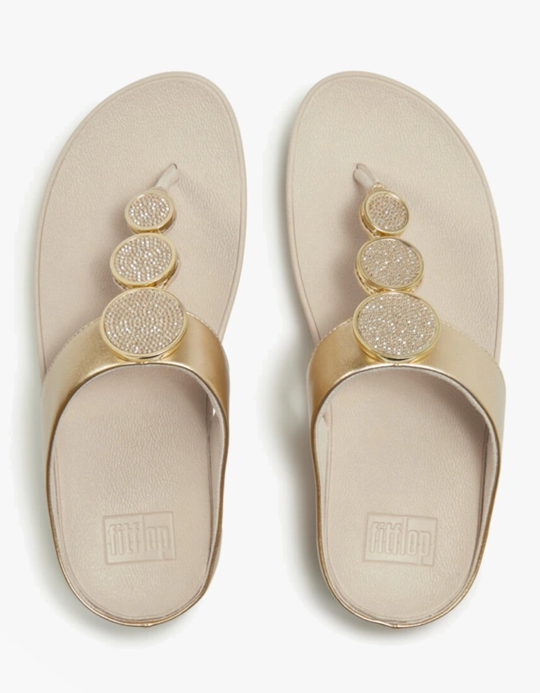 FitFlop HALO BEAD Womens Toe-Post Sandals Platino