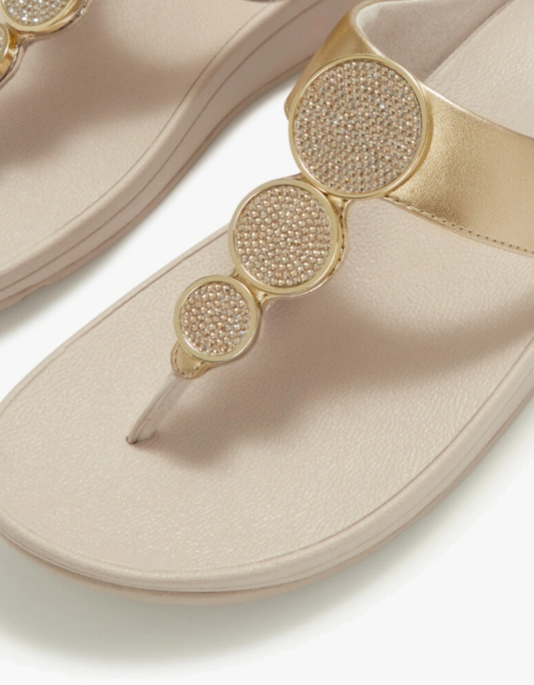 FitFlop HALO BEAD Womens Toe-Post Sandals Platino