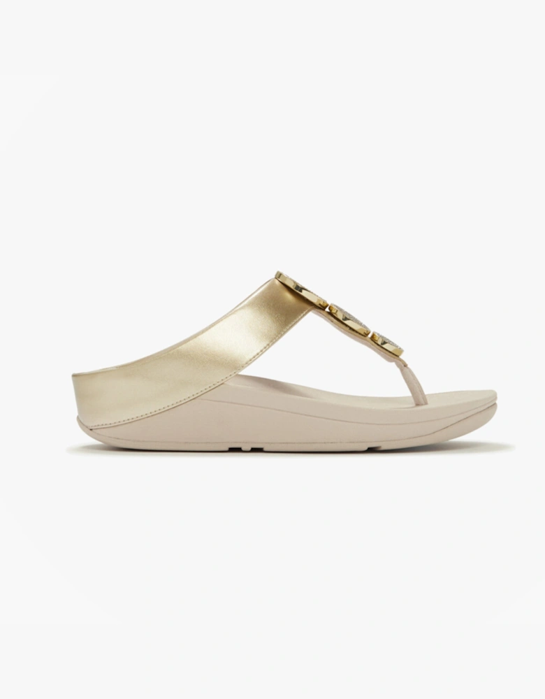 FitFlop HALO BEAD Womens Toe-Post Sandals Platino