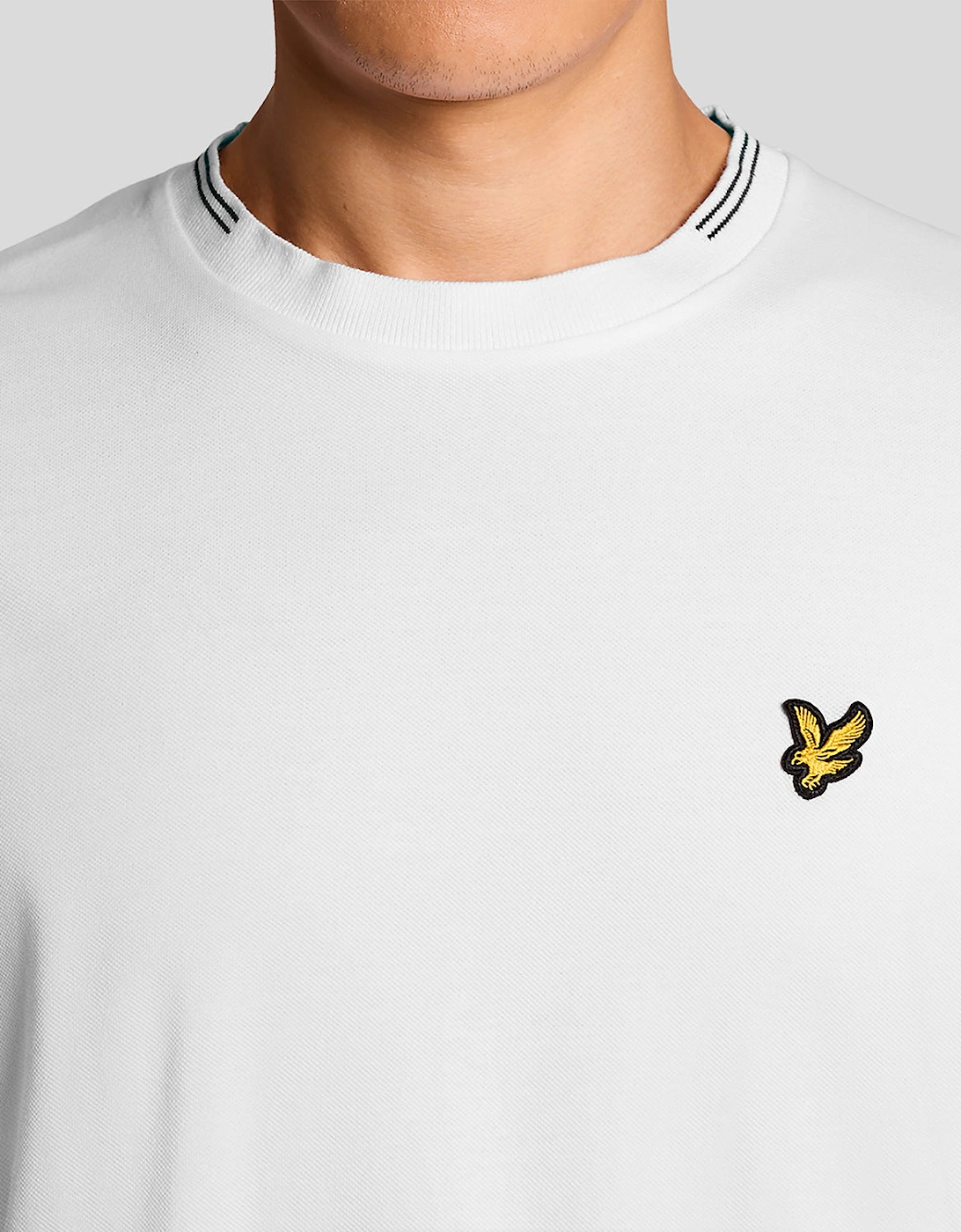 Lyle & Scott Fine Tipped Mens T-Shirt - Y162 White/Everglade