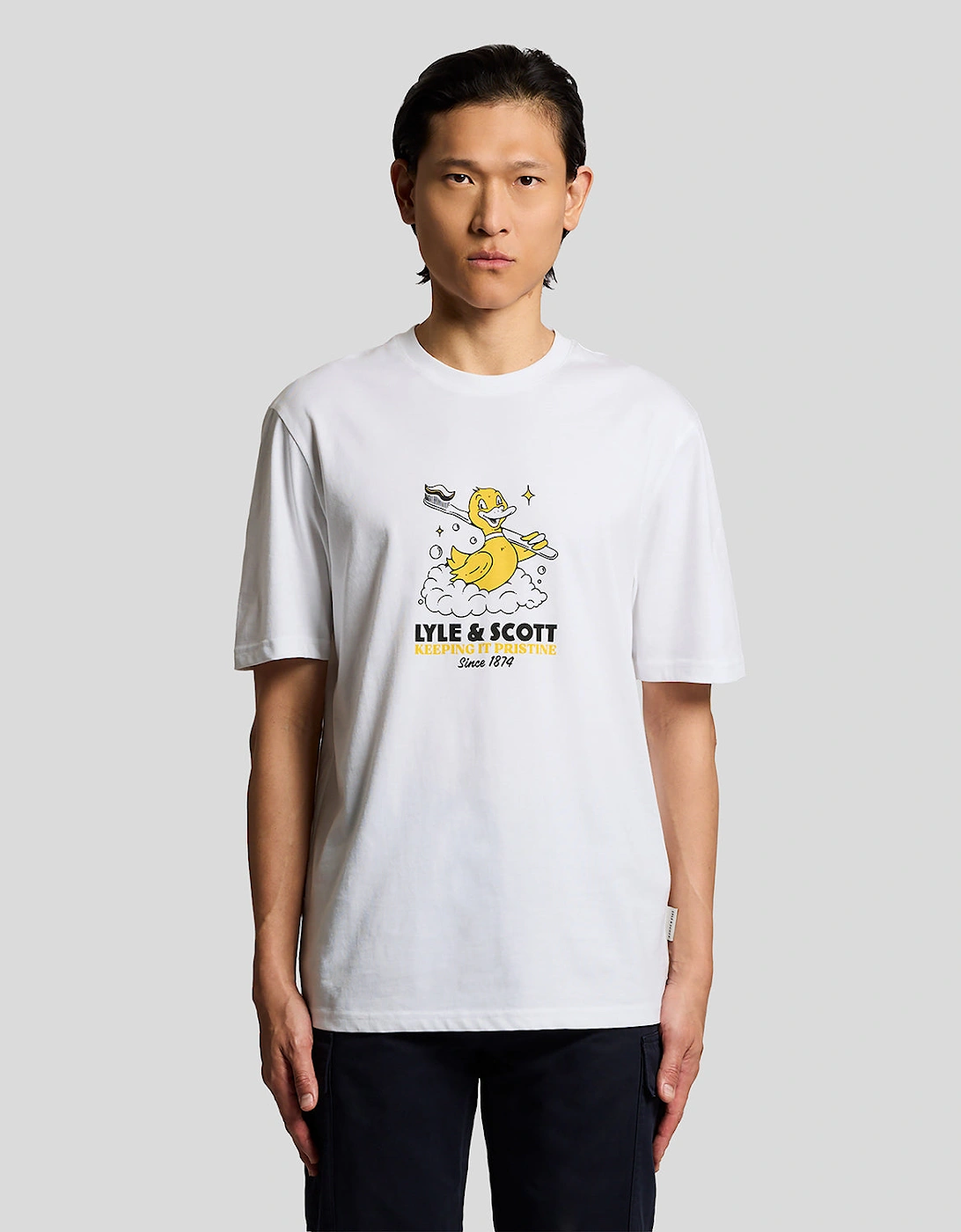 Lyle & Scott Rubber Duck Mens Graphic T-Shirt - 626 White, 7 of 6