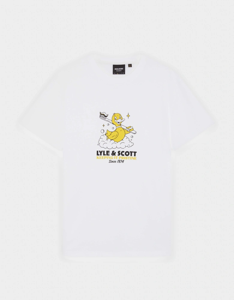 Lyle & Scott Rubber Duck Mens Graphic T-Shirt - 626 White