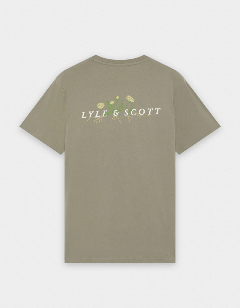 Lyle & Scott Dandelion Script Mens Graphic T-Shirt - Y129 Lint