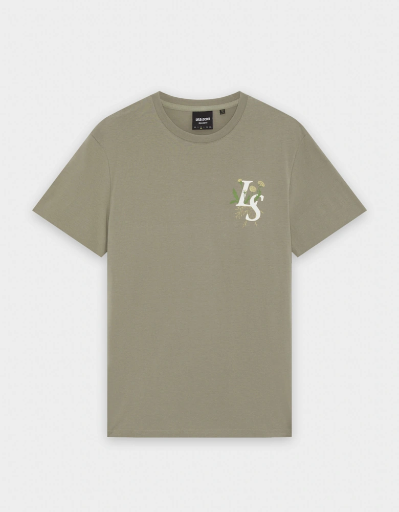 Lyle & Scott Dandelion Script Mens Graphic T-Shirt - Y129 Lint