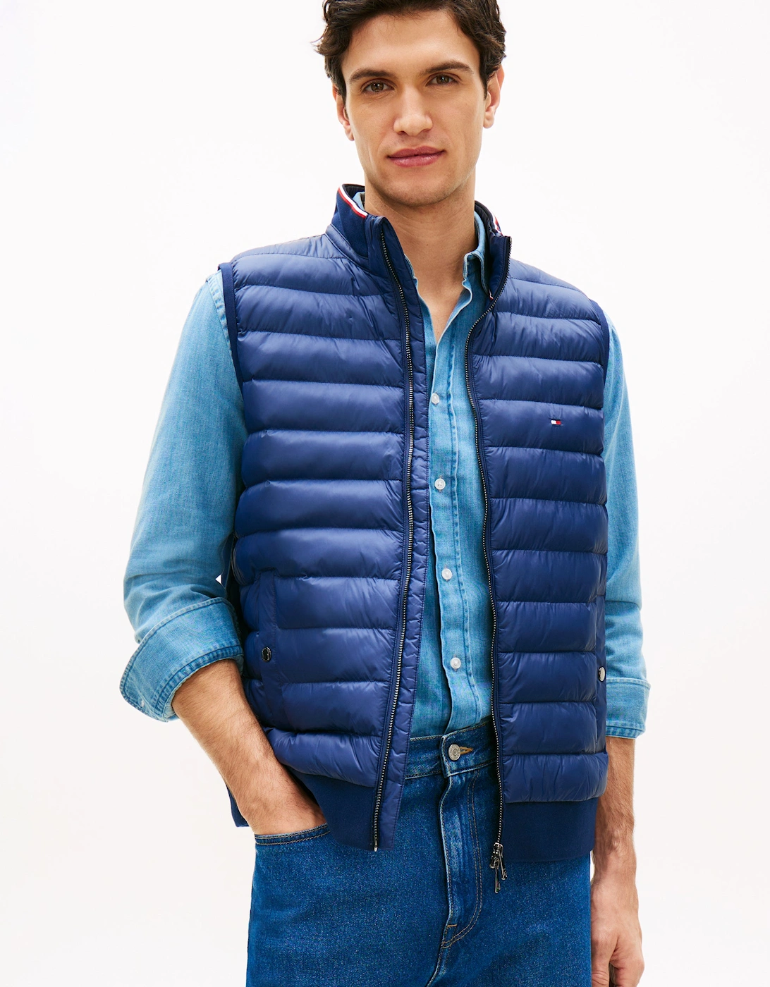 Tommy Hilfiger Mix Media Essential RWB Mens Gilet - Carbon Navy, 6 of 5
