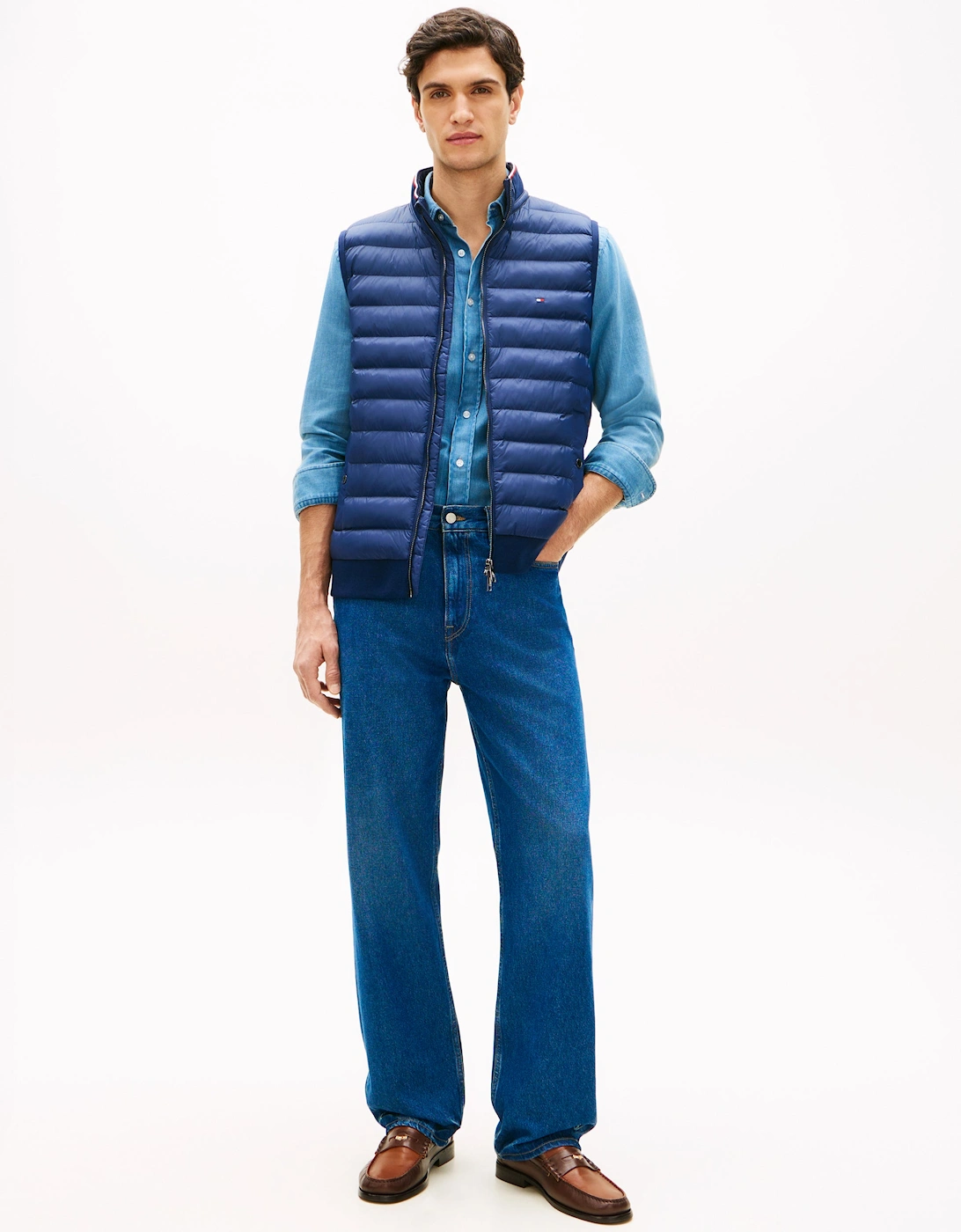 Tommy Hilfiger Mix Media Essential RWB Mens Gilet - Carbon Navy