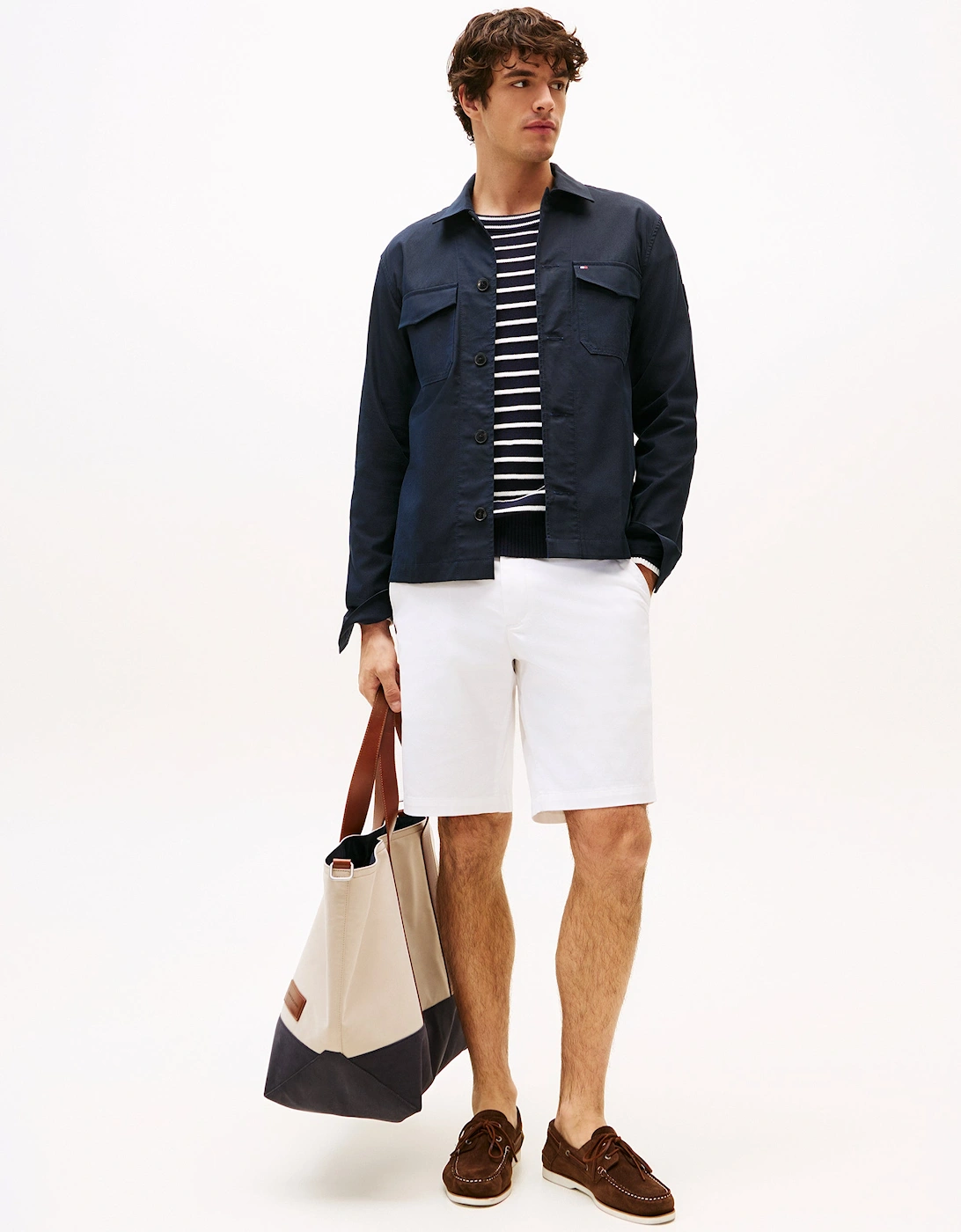 Tommy Hilfiger Cotton Nylon Mens Shirt Jacket - Desert Sky