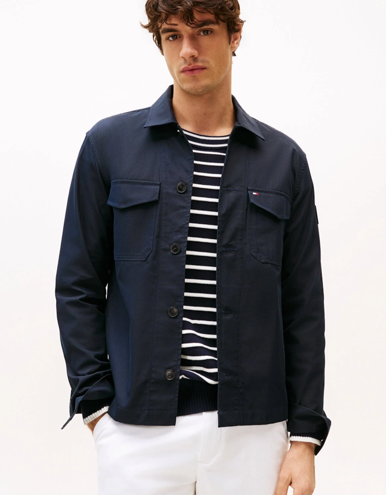 Tommy Hilfiger Cotton Nylon Mens Shirt Jacket - Desert Sky