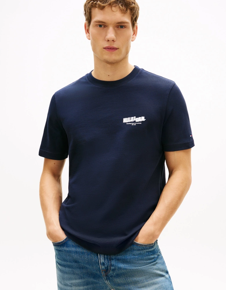 Tommy Hilfiger Photo Print Hilfiger Mens T-Shirt - Desert Sky
