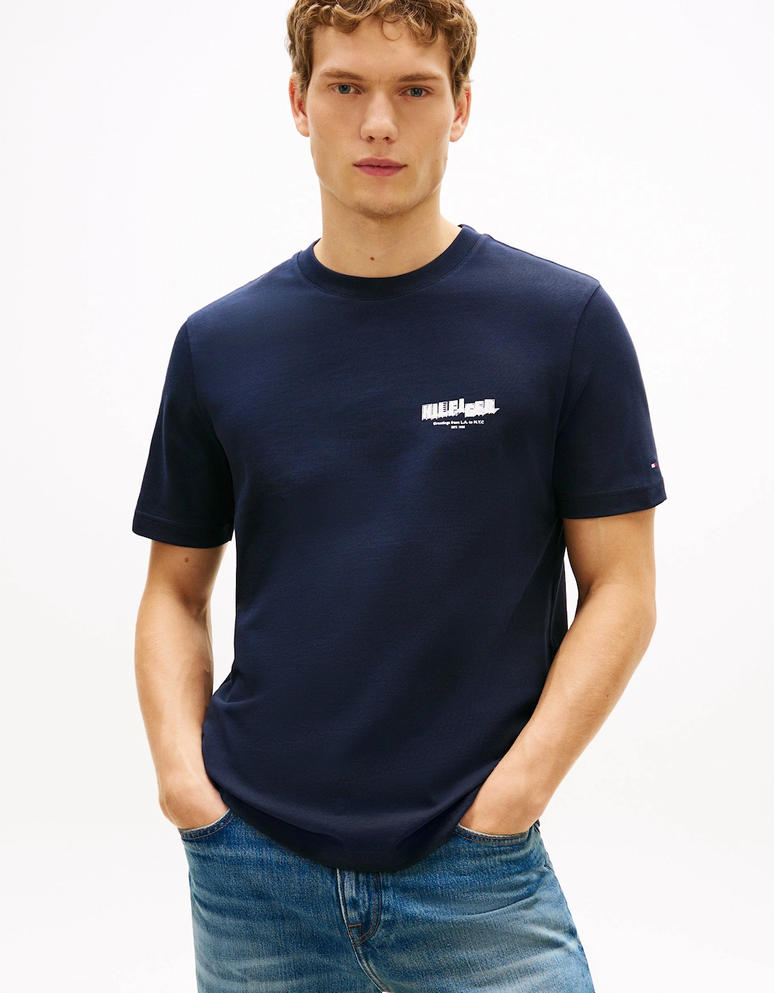 Tommy Hilfiger Photo Print Hilfiger Mens T-Shirt - Desert Sky
