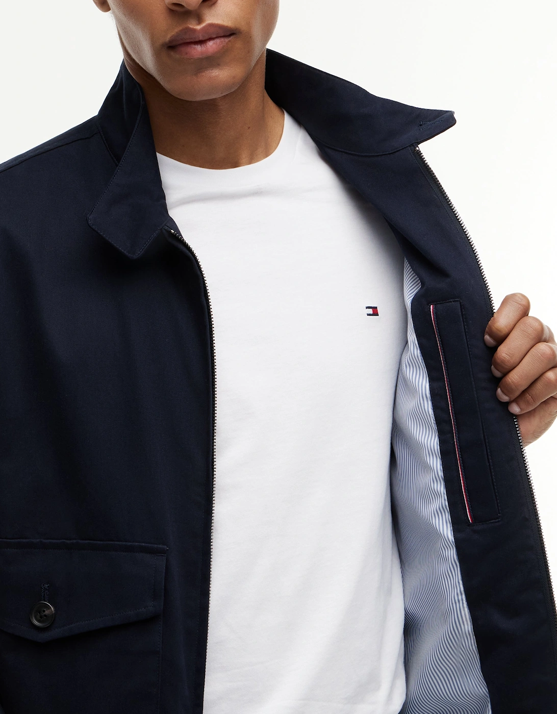 Tommy Hilfiger Cotton Mens Harrington Jacket - Desert Sky
