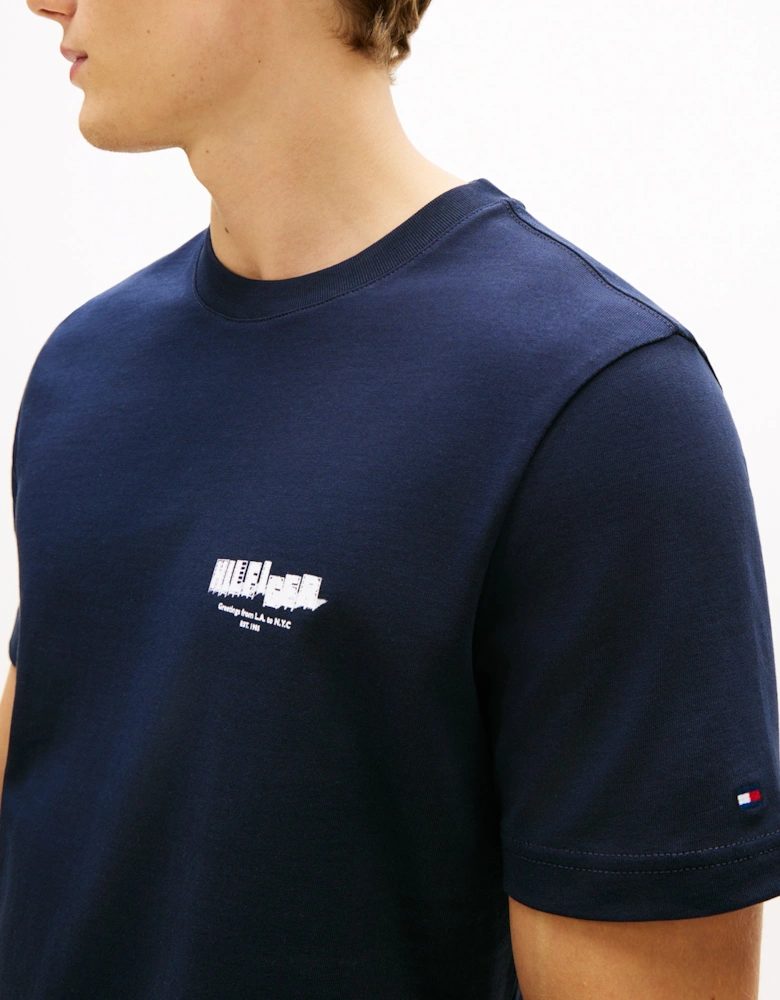 Tommy Hilfiger Photo Print Hilfiger Mens T-Shirt - Desert Sky