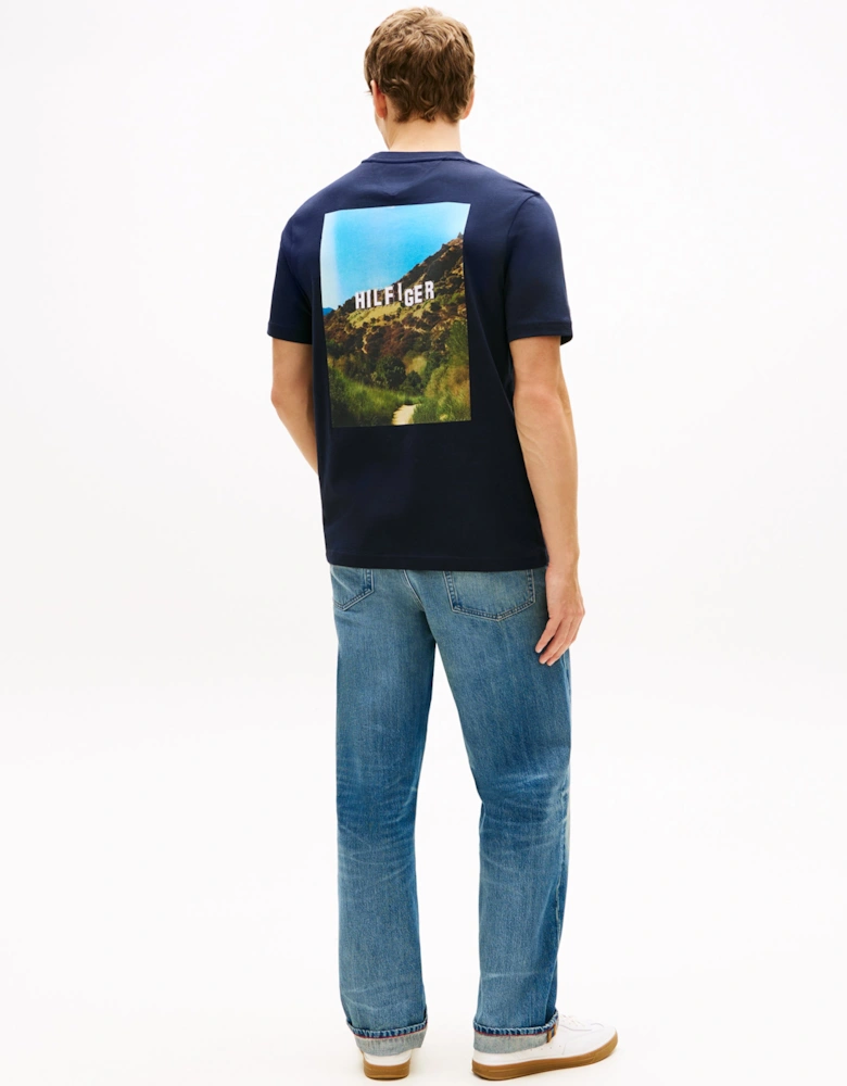 Tommy Hilfiger Photo Print Hilfiger Mens T-Shirt - Desert Sky