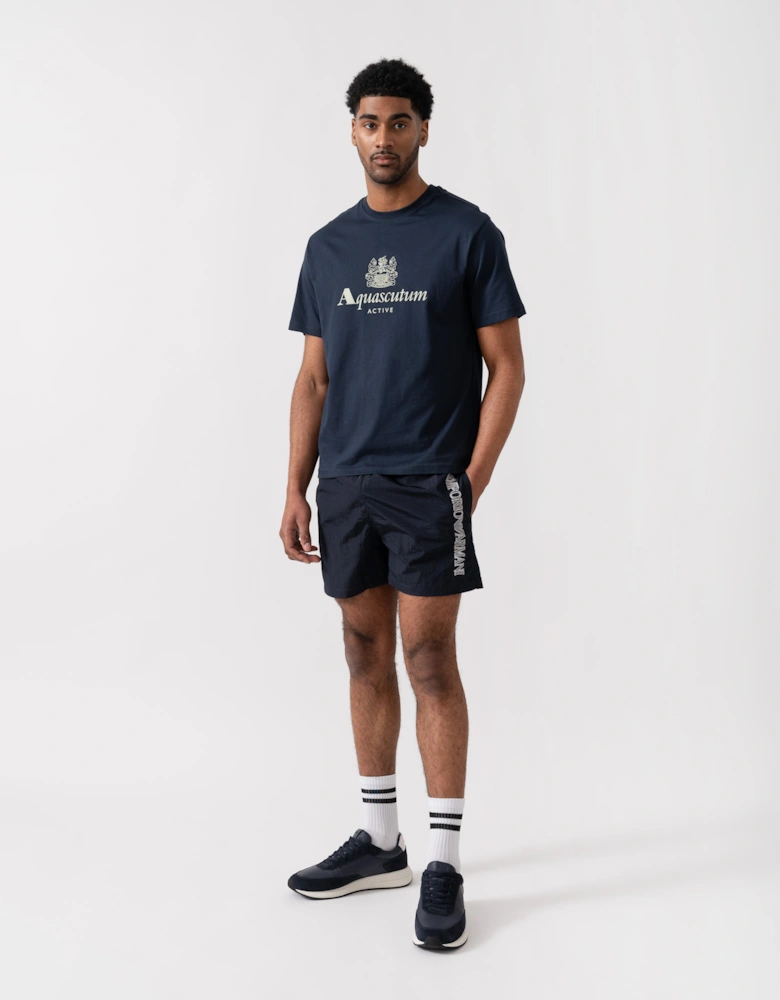 Aquascutum Mens Big Logo T-Shirt - Navy 11