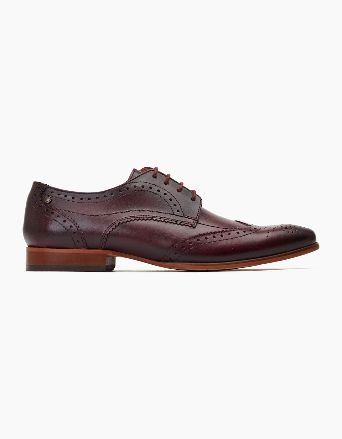 Base London BARBERA Mens Brogue Shoes Dark Red