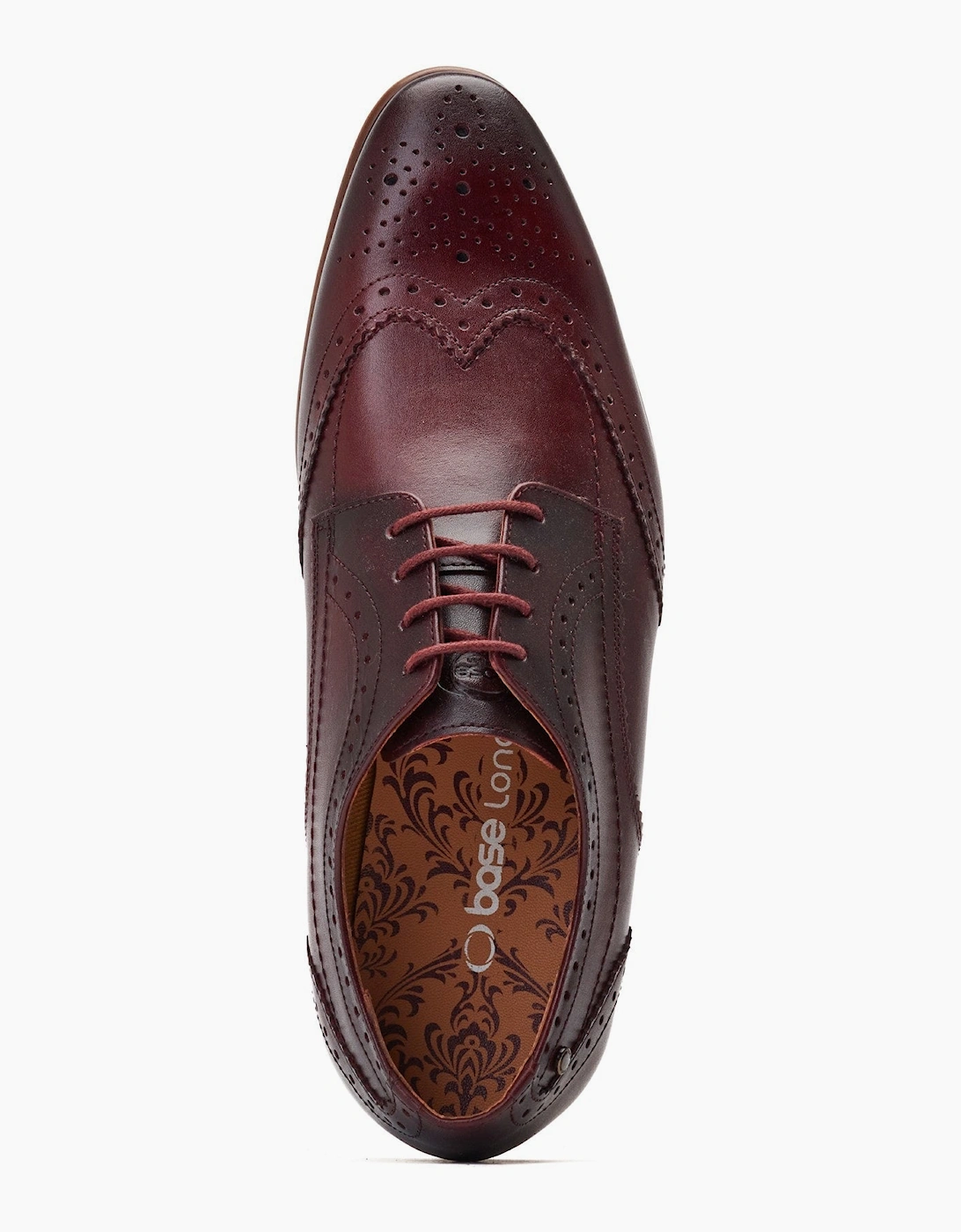 Base London BARBERA Mens Brogue Shoes Dark Red
