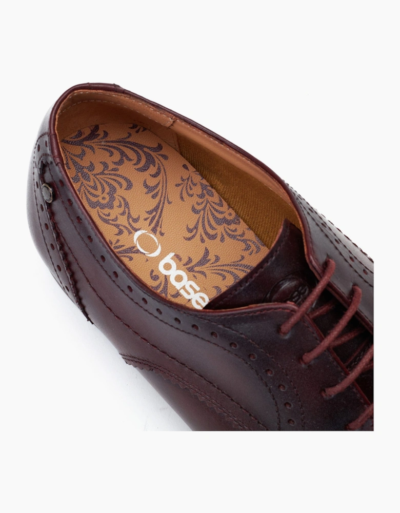 Base London BARBERA Mens Brogue Shoes Dark Red