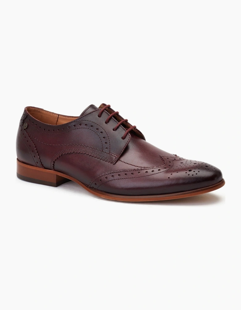 Base London BARBERA Mens Brogue Shoes Dark Red