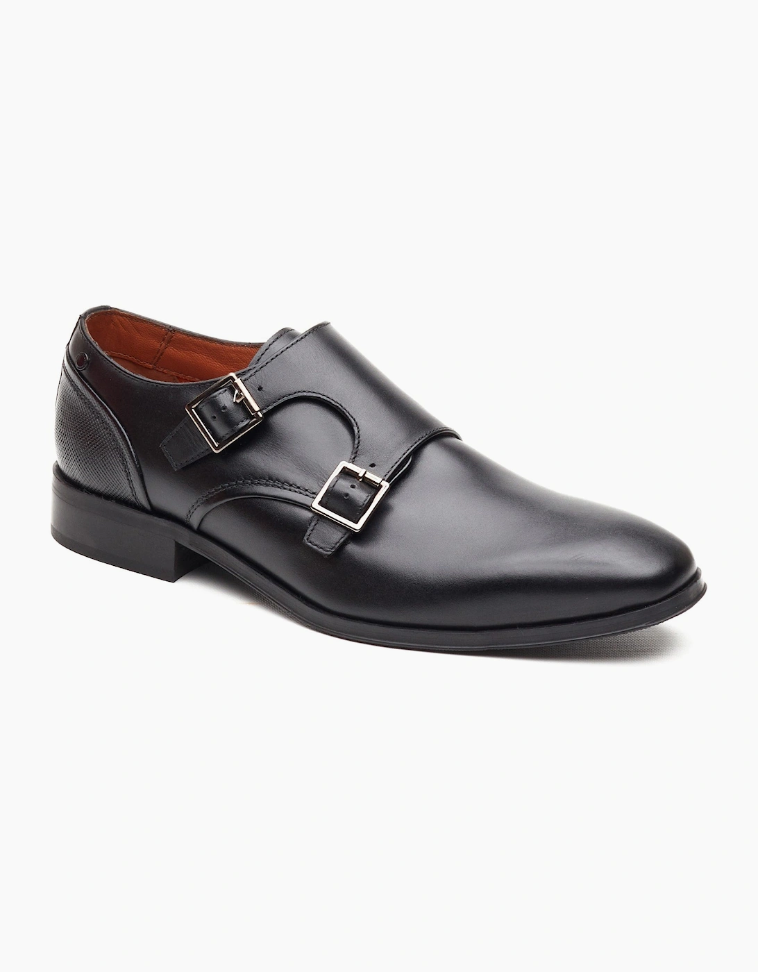 Base London CLERIC Mens Monk Shoes Black