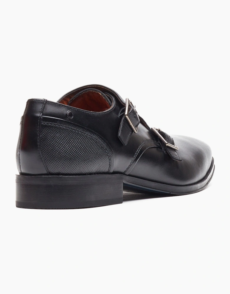 Base London CLERIC Mens Monk Shoes Black