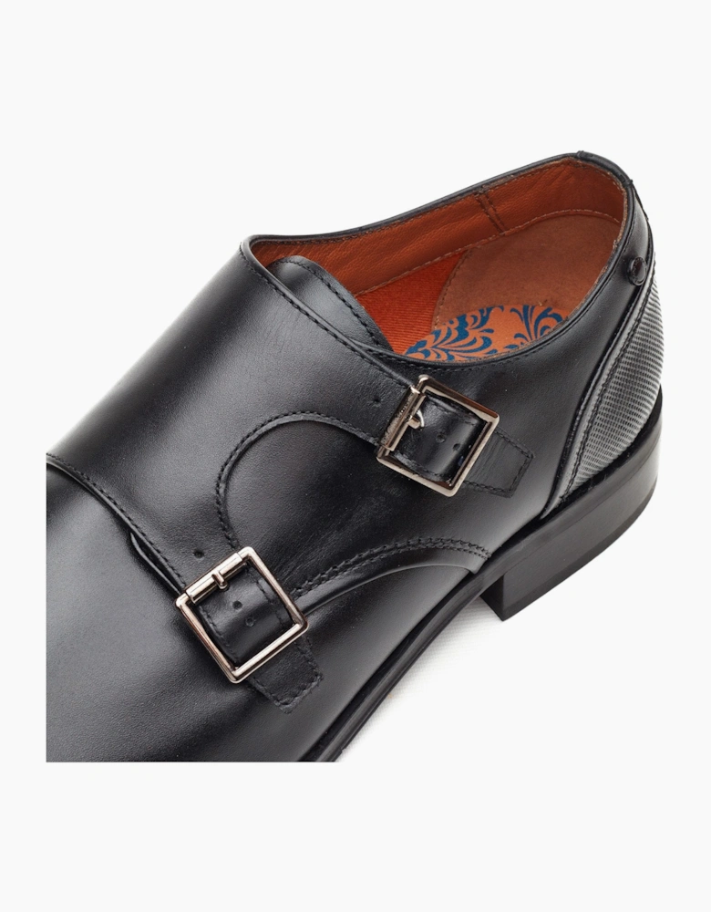 Base London CLERIC Mens Monk Shoes Black