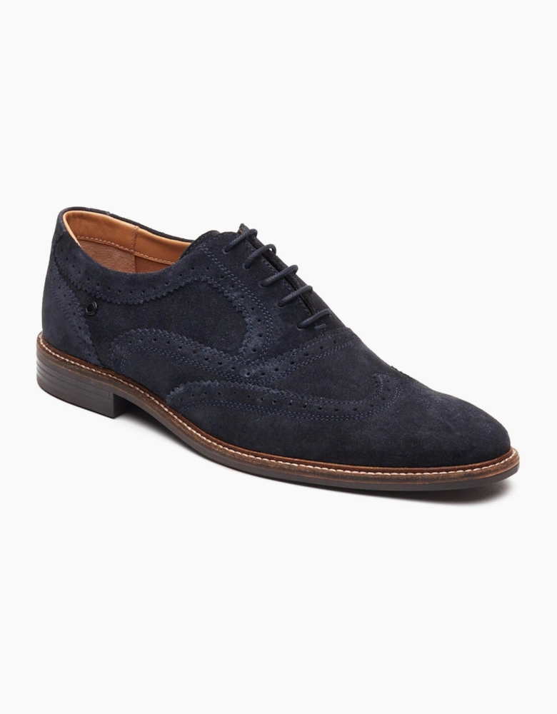 Base London CLARENCE Mens Brogue Shoes Navy