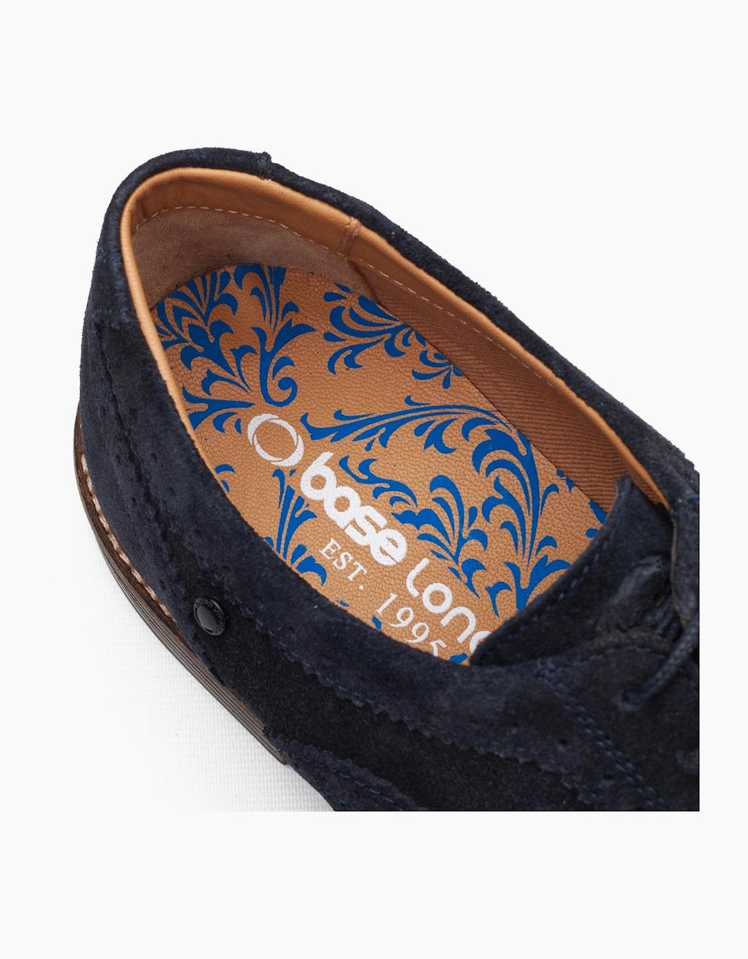 Base London CLARENCE Mens Brogue Shoes Navy