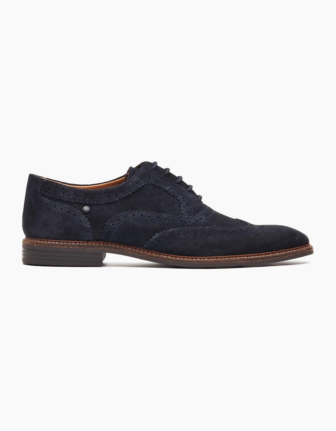 Base Men's Base London CLARENCE Mens Brogue Shoes Navy - Blue