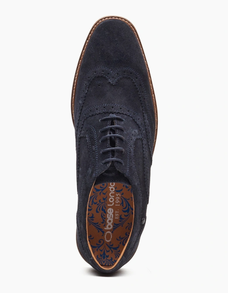 Base London CLARENCE Mens Brogue Shoes Navy