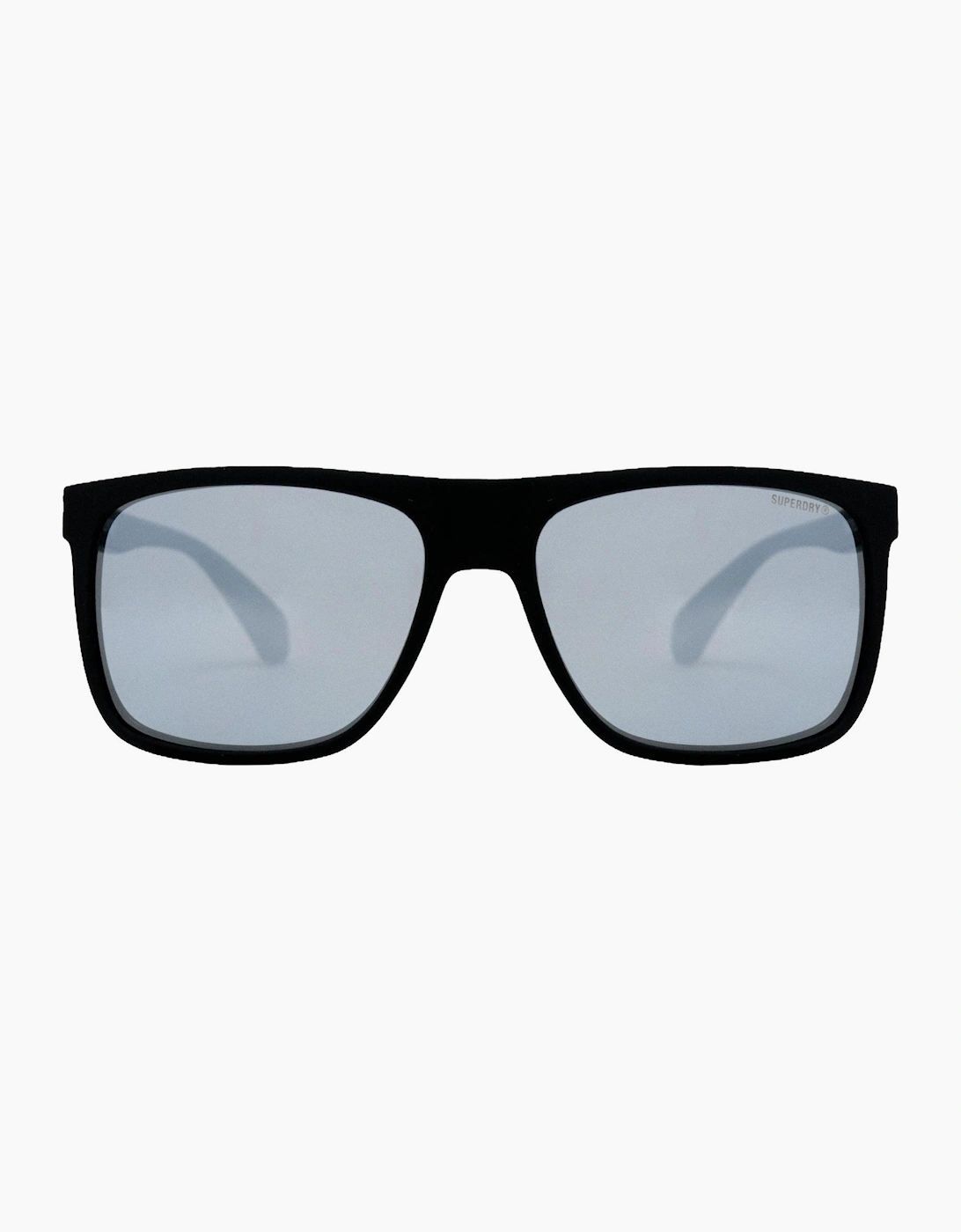 Superdry Unisex Matte Black Mirror Lens Mens Square Sports Sunglasses - Size: One Size