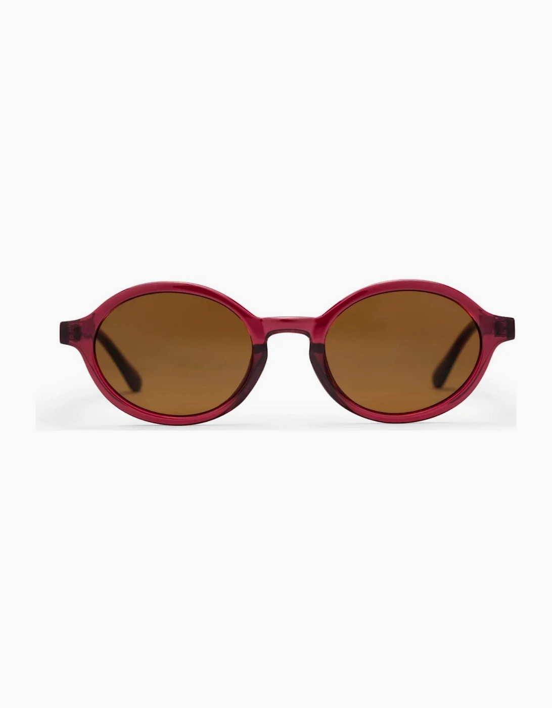 CHPO Marlene Oval Sunglasses - Burgundy/Brown