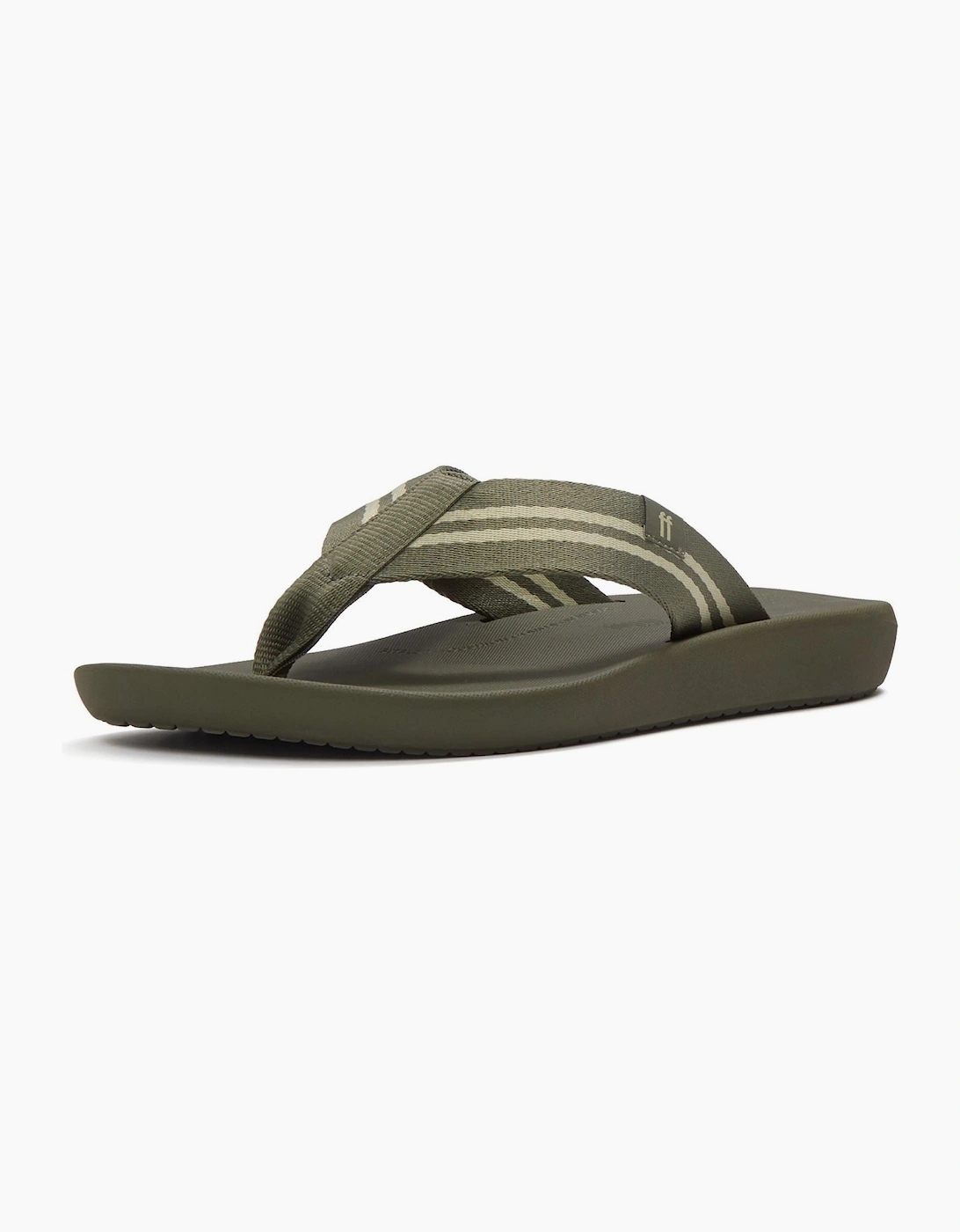 Fitflop iQushion Polyester Men's Deep Olive/Sage Green Flip Flops, 6 of 5
