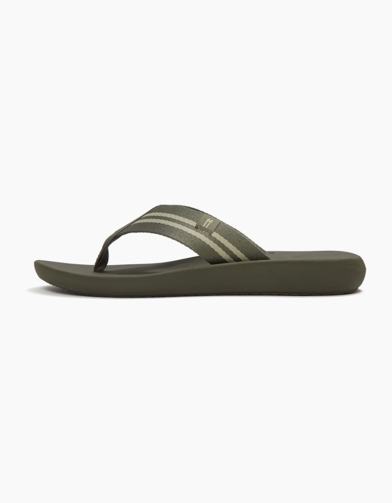 Fitflop iQushion Polyester Men's Deep Olive/Sage Green Flip Flops