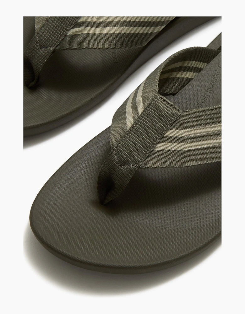 Fitflop iQushion Polyester Men's Deep Olive/Sage Green Flip Flops