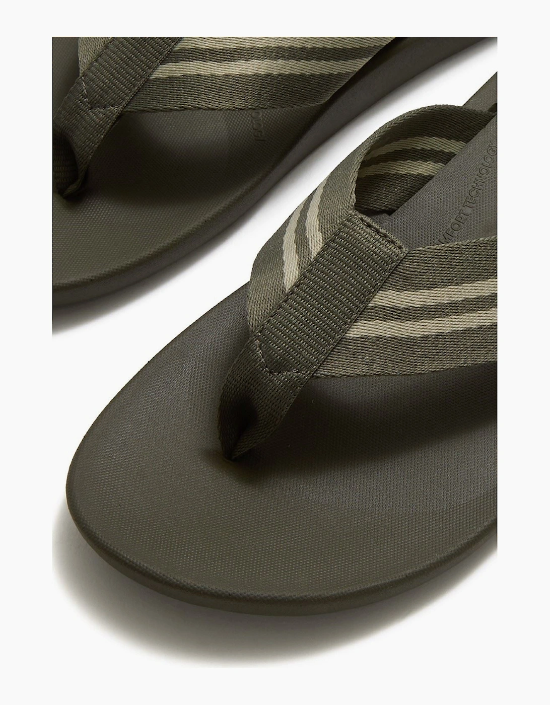 Fitflop iQushion Polyester Men's Deep Olive/Sage Green Flip Flops