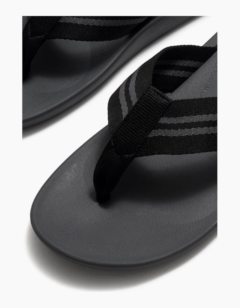 Fitflop iQushion Polyester Men's Black/Charcoal Flip Flops