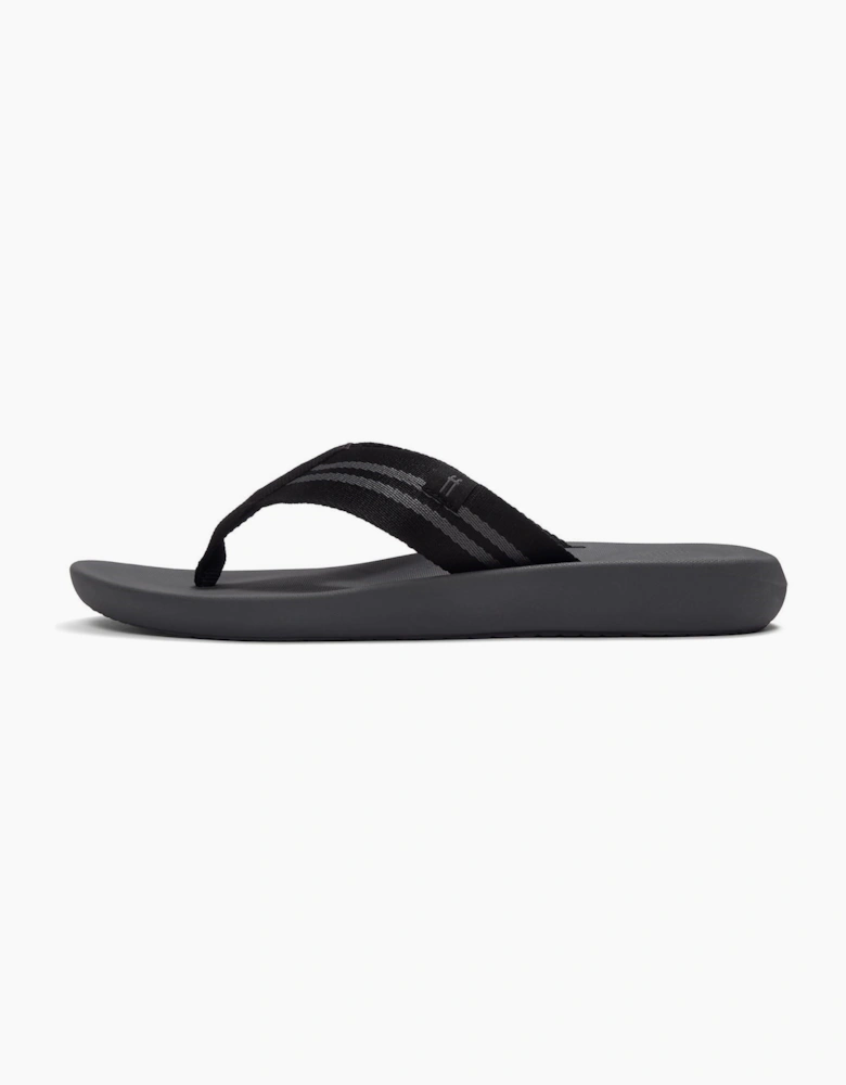 Fitflop iQushion Polyester Men's Black/Charcoal Flip Flops
