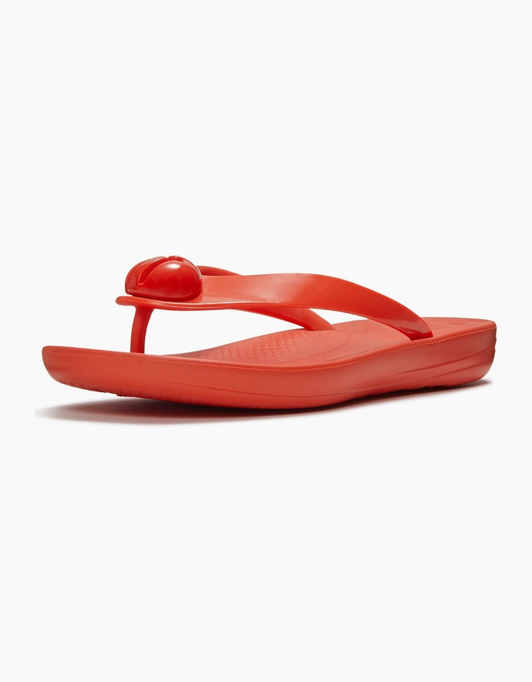 Fitflop Women's Red Iqushion Glossy-Button Polyurethane Cherry Tomato Flip Flops  6 Size 6