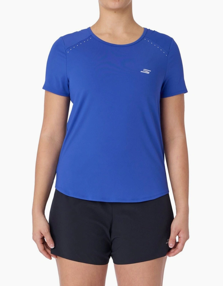 Skechers Stride Performance Tee Women's Blue Activewear T-Shirts
