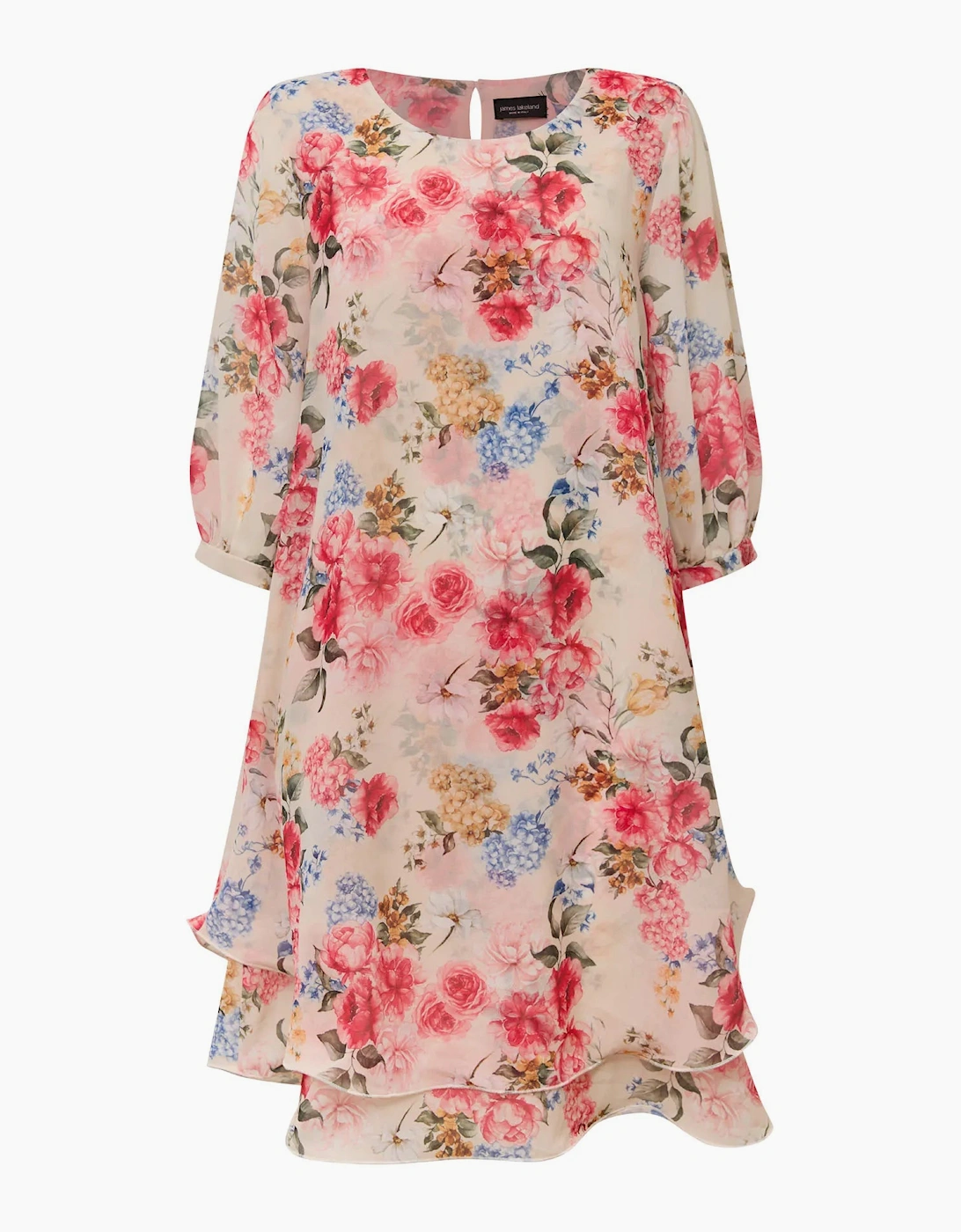 Flower Print Wave Hem Dress