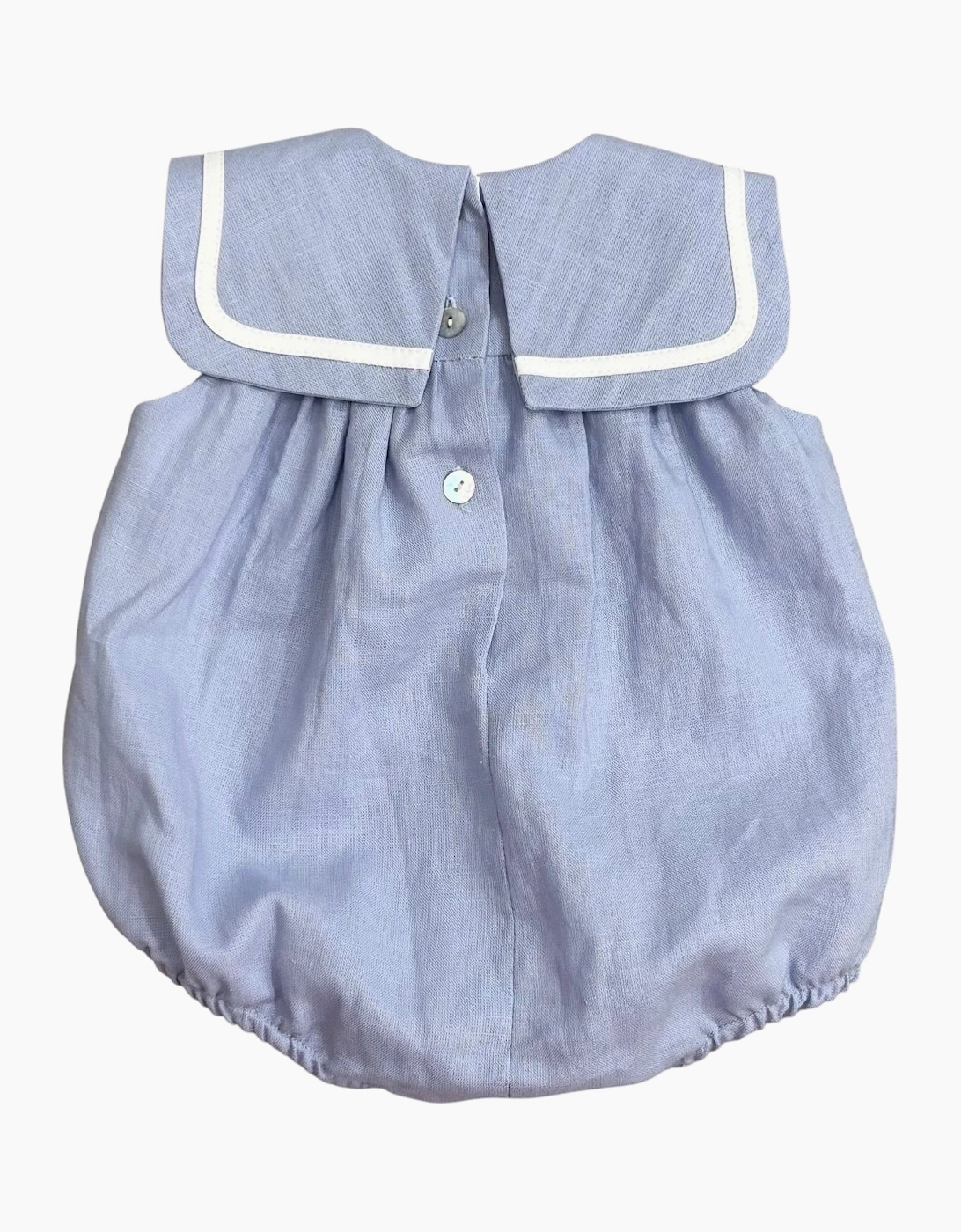 Boys Blue Linen Blend Bib Romper